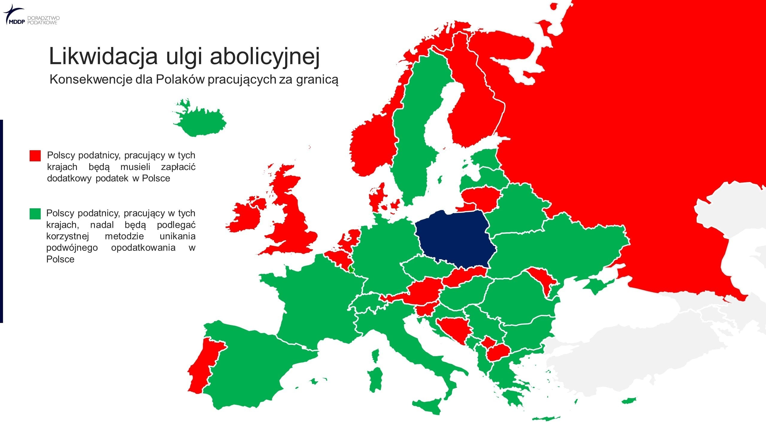 MDDP Mapa krajow z niekorzystym opodatkowaniem pracy dla Polakow